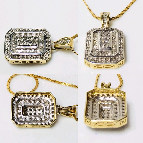Art Deco 10k Gold Diamond Pendant - Picture 4 of 8